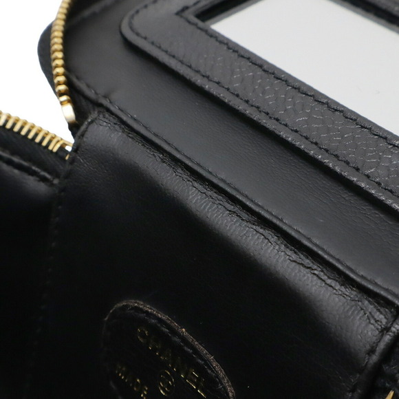 CHANEL Black Caviar Leather Logo Pouch - Picture 8 of 10